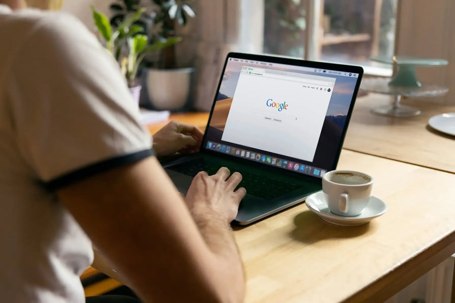 Man searching on Google