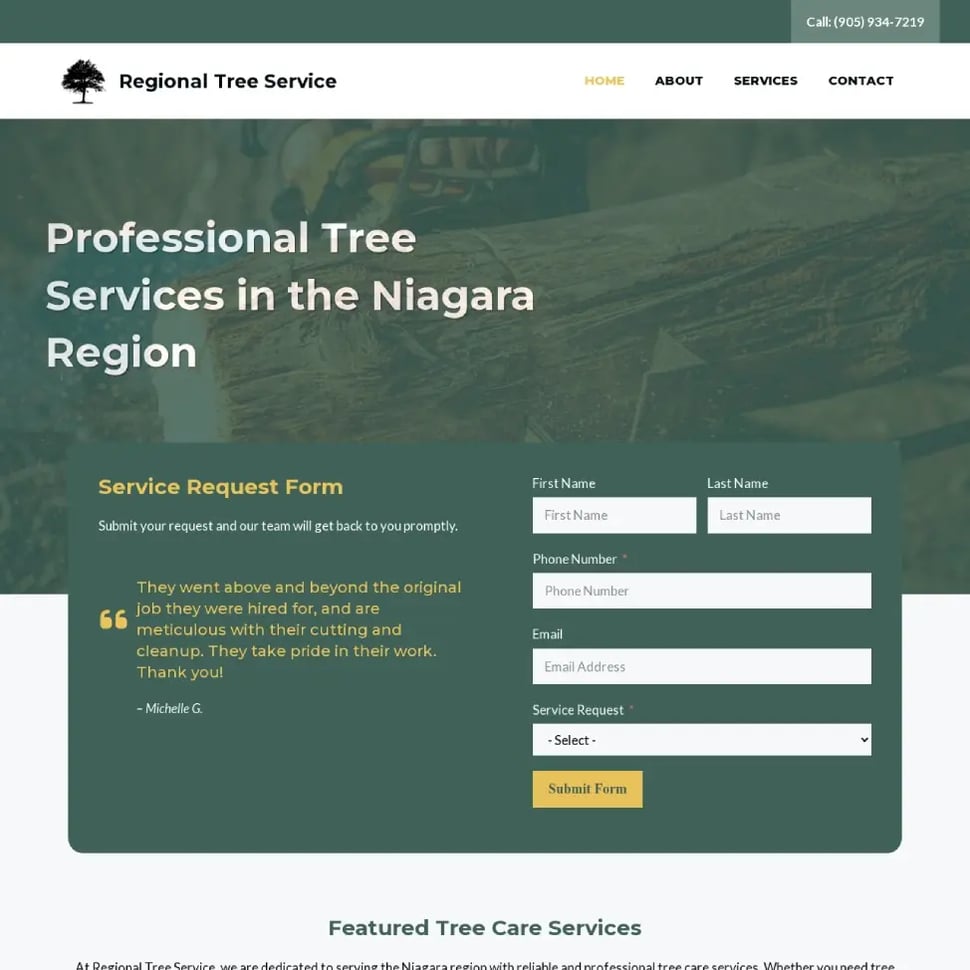 Regional Tree Service - tree service web development